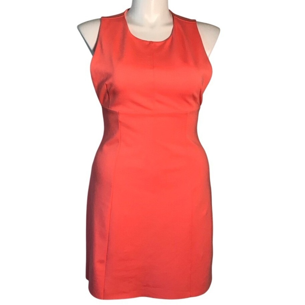 SILENCE & NOISE NEON ORANGE STRETCH DRESS